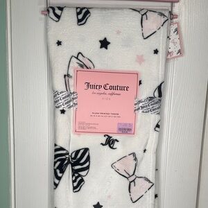 Juicy Couture Kids White and Pink Plush Throw
